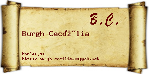 Burgh Cecília névjegykártya